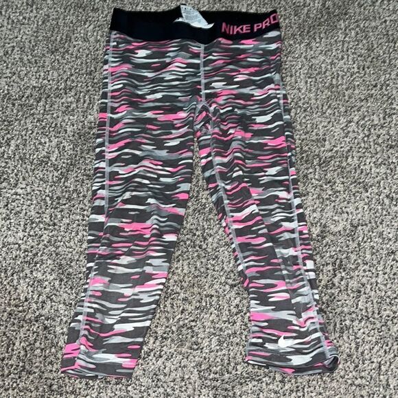 Nike Pro - Pink Gray Leggings -L - Picture 1 of 4